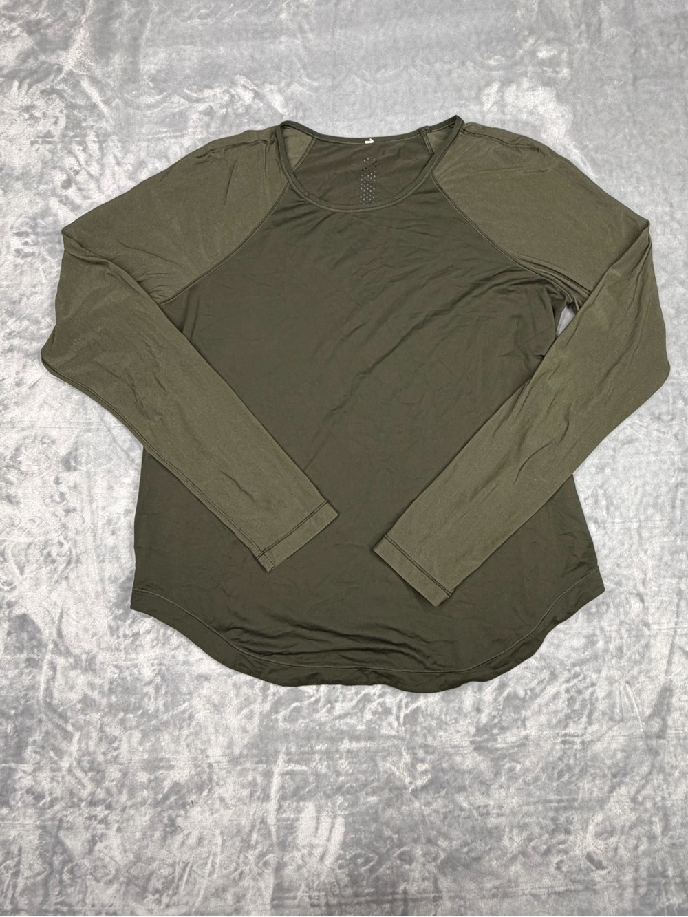 lululemon athletica Olive Green Swiftly Tech Mesh Sleeve shirt